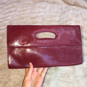 Hobo Red Leather Clutch